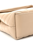 Calfskin Y Quilted Monogram Small Loulou Chain Satchel Dark Beige