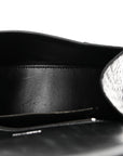 Shiny Calfskin Monochrome Crocodile Embossed Small Hourglass Top Handle Bag Black