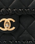 Calfskin Braided Mini My Own Frame Flap Black