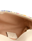X KEN SCOTT Calfskin Matelasse Floral Print Super Mini GG Marmont Shoulder Bag Ivory Pink