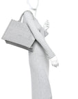 Canvas Embroidered Cannage Medium Book Tote Stone