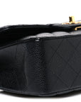 Caviar Quilted Small Double Flap Black