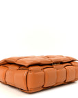 Lambskin Maxi Intreccio Padded Chain Cassette Crossbody Bag Caramel
