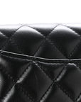 Lambskin Quilted Mini Rectangular Flap Black
