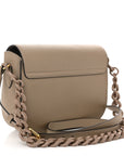 Grained Calfskin La Medusa Flap Shoulder Bag Taupe