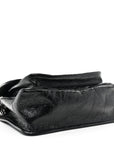 Crinkled Calfskin Matelasse Monogram Medium Niki Chain Satchel Black
