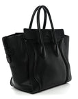 Drummed Calfskin Mini Luggage Black