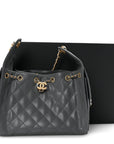 Caviar Quilted Small CHNL 25 Handbag Dark Grey