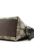 GG Supreme Monogram Textured Dollar Calfskin Web Small Ophidia Dome Shoulder Bag Beige Ebony New Acero