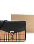 Derby Calfskin House Check Small Macken Crossbody Bag Black Archive Beige