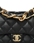 Lambskin Quilted Small Funky Town Flap Black