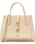 Boarded Plutone Calfskin Medium Jackie 1961 Tote Mystic White