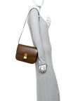 Box Calfskin Medium Classic Box Flap Bag Camel