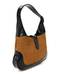 Straw Lux Boarded Dyana Lux Calfskin Small Jackie 1961 Hobo Natural Blue