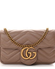 Calfskin Matelasse Super Mini GG Marmont Shoulder Bag Porcelain Rose