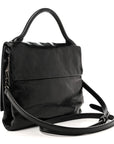 Vitello Shine Crystal Shoulder Bag Black