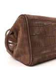 Suede Crocodile Embossed Le Turismo Dark Brown