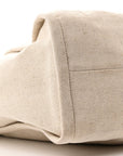 Linen Vitello Large Logo Tote Natural