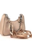 Tessuto Nylon Saffiano Mini Re-Edition 2000 Shoulder Bag Cammeo