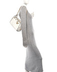 Braided Raffia Calfskin Mini CHNL 25 Handbag White Black