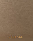 Grained Calfskin La Medusa Flap Shoulder Bag Taupe