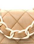 Lambskin Quilted Bekko Resin Mini Square Flap Beige