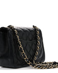 Lambskin Quilted Mini Square Flap Black