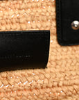 Raffia Calfskin Rive Gauche Tote Naturale Black