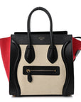 Canvas Smooth Calfskin Micro Tri-Color Luggage Carmin