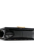 Calfskin Crocodile Embossed Graffiti Cocodile Medium Boy Flap Black