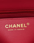 Lambskin Chevron Quilted Mini Square Flap Fuchsia