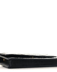 Supple Calfskin Cannage Caro Belt Pouch with Chain Black