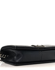 Lambskin Braided Woven Medium Boy Flap Black