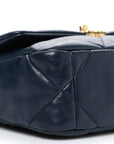 Lambskin Quilted Medium CHNL 19 Flap Navy Blue