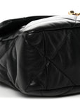 Goatskin Quilted Large CHNL 19 Flap Black