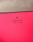 GG Supreme Monogram Textured Dollar Calfskin Web Ophidia Small Crossbody Bag Beige Ebony Fuchsia