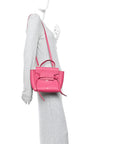 Grained Calfskin Nano Belt Bag Raspberry