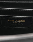 Suede Small Classic Monogram Kate Tassel Satchel Black