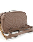 Calfskin Matelasse Small GG Marmont Chain Shoulder Bag Porcelain Rose