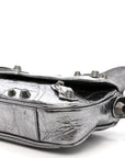 Metallic Agneau Arena Small Le Cagole Sling Bag Silver