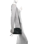 Calfskin Matelasse Monochrome Small GG Marmont Chain Shoulder Bag Black