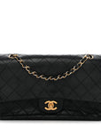 Lambskin Quilted Medium Double Flap Black