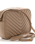 Calfskin Matelasse Monogram Lou Camera Bag Dark Latte