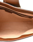 GG Supreme Monogram Medium Padlock Shoulder Bag Beige Ebony Brown Sugar