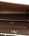 Calfskin Crocodile Embossed Emmie Clutch Bag Chocolate