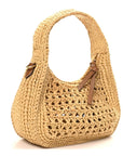 Fabric Crochet Wander Hobo Beige Khaki