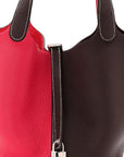 Taurillon Clemence Casaque Picotin Lock 18 PM Rouge Sellier Framboise