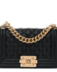Caviar Quilted Small Boy Flap Black