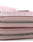 Satin Crystal Mini Triangle Crossbody Pouch Alabastro