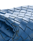 Nappa Intrecciato Small Chain Crossbody Blue